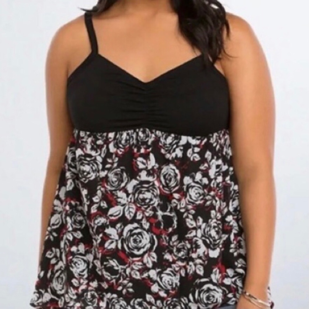 Torrid lingerie babydoll with roses sz 0X